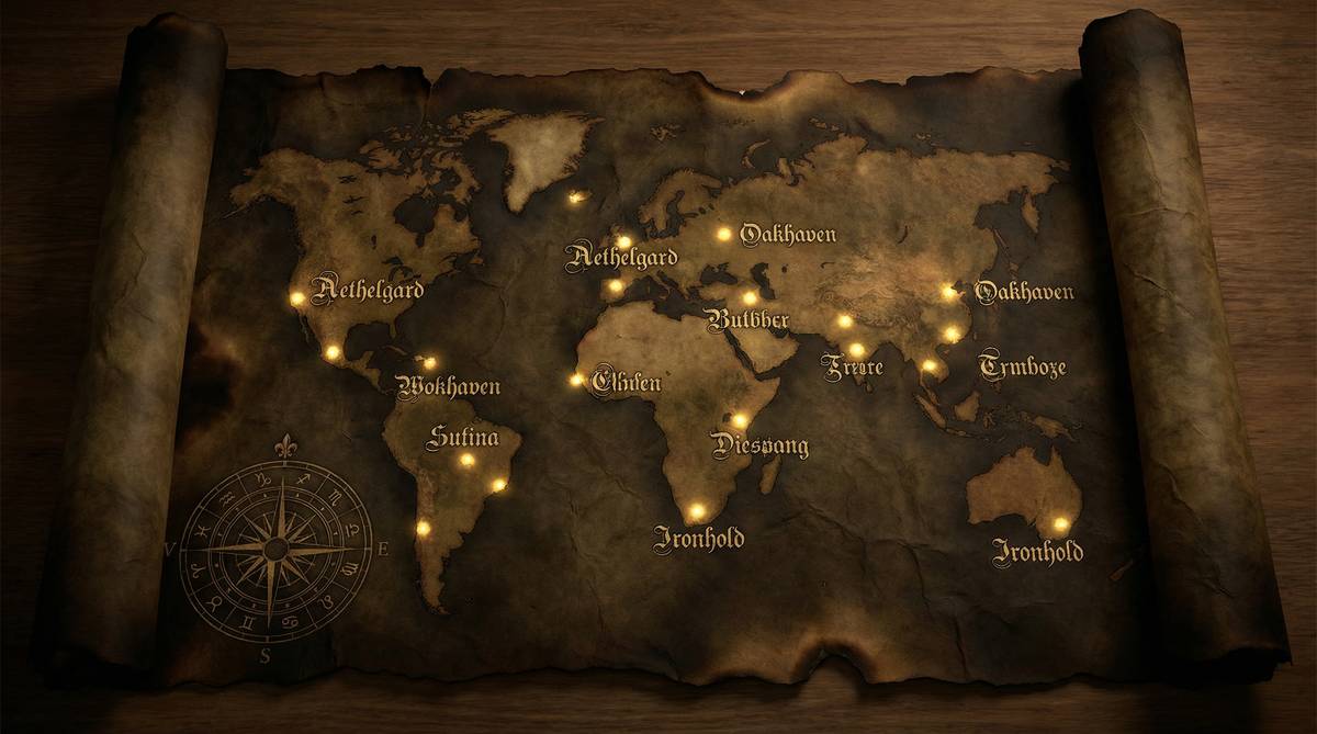 标示了壹号娱乐合作密室的黑暗世界地图